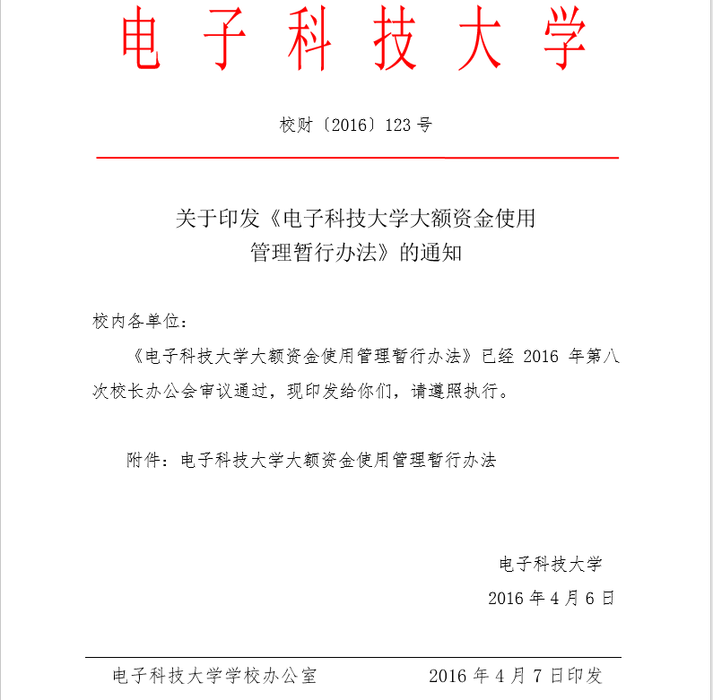 大额资金管理办法1